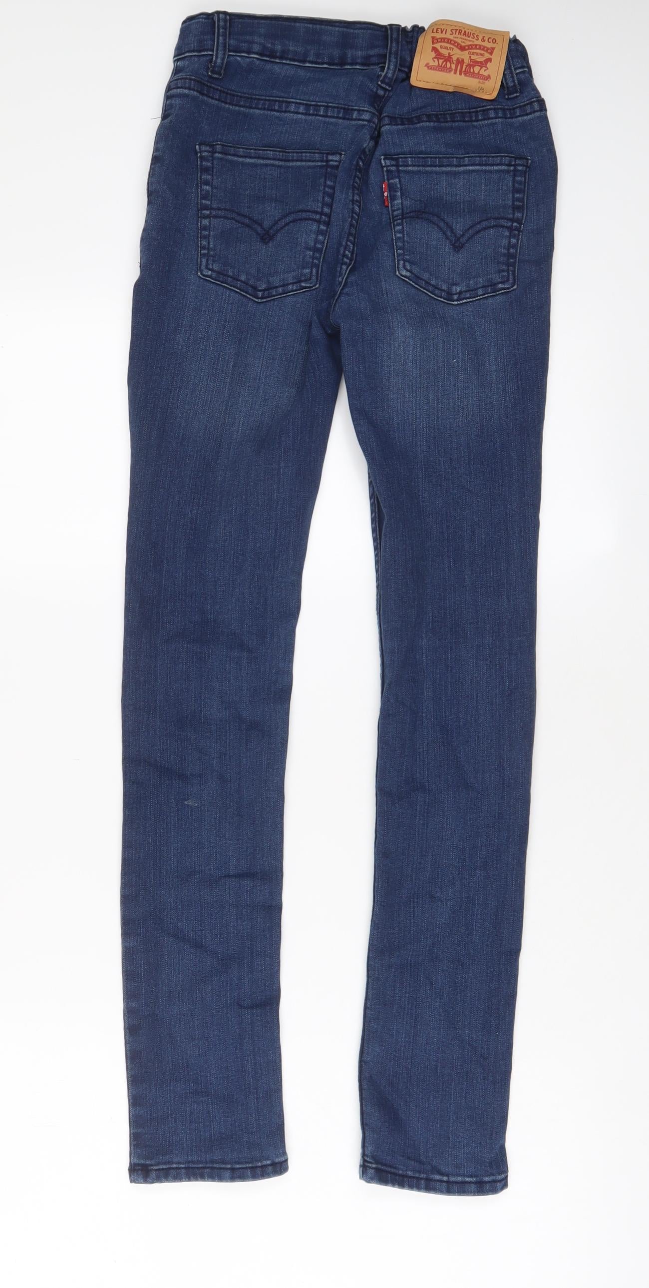 Levi's Girls Blue Cotton Skinny Jeans Size 12 Years L28 in Regular Zip - Adjustable waist