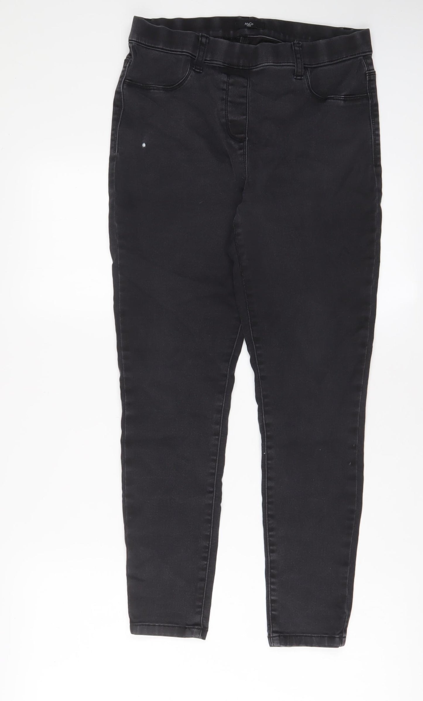 M&Co Womens Grey Cotton Jegging Jeans Size 12 L26 in Regular