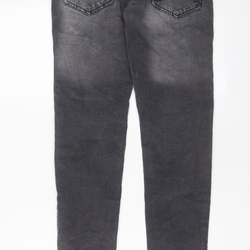 ZEENZO Mens Grey Cotton Skinny Jeans Size 32 in L30 in Regular Zip