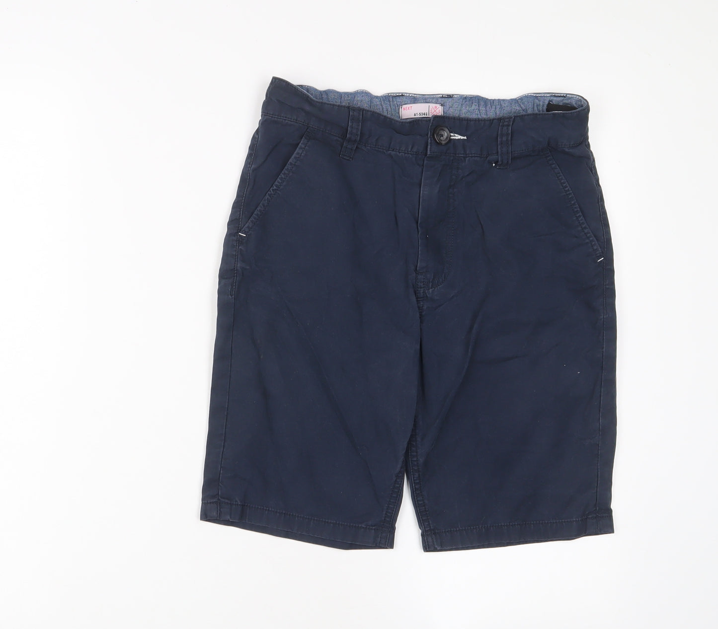 NEXT Boys Blue Cotton Bermuda Shorts Size 12 Years L9 in Regular Zip - Adjustable waist