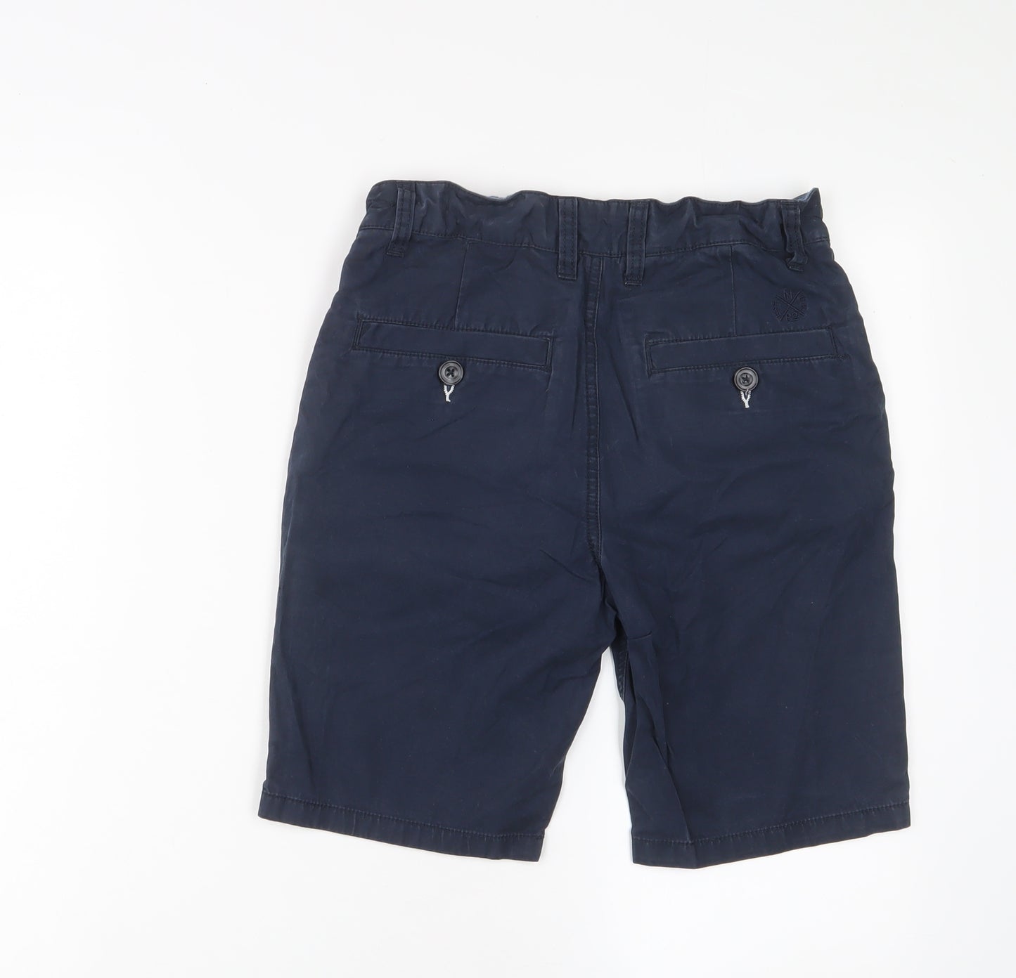 NEXT Boys Blue Cotton Bermuda Shorts Size 12 Years L9 in Regular Zip - Adjustable waist