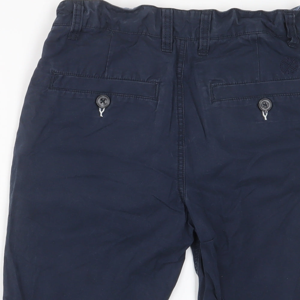 NEXT Boys Blue Cotton Bermuda Shorts Size 12 Years L9 in Regular Zip - Adjustable waist