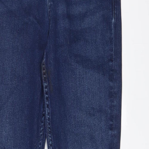 Marks and Spencer Womens Blue Cotton Skinny Jeans Size 8 L28 in Regular Zip