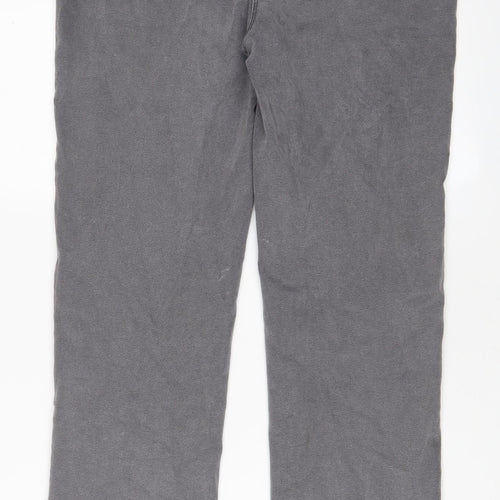 Bonmarché Womens Grey Cotton Straight Jeans Size 14 L28 in Regular Zip