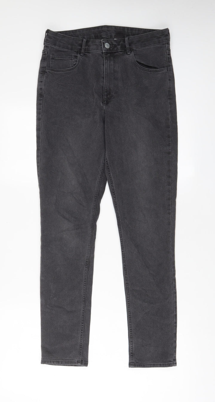 H&M Womens Grey Cotton Skinny Jeans Size 30 in L29 in Regular Zip