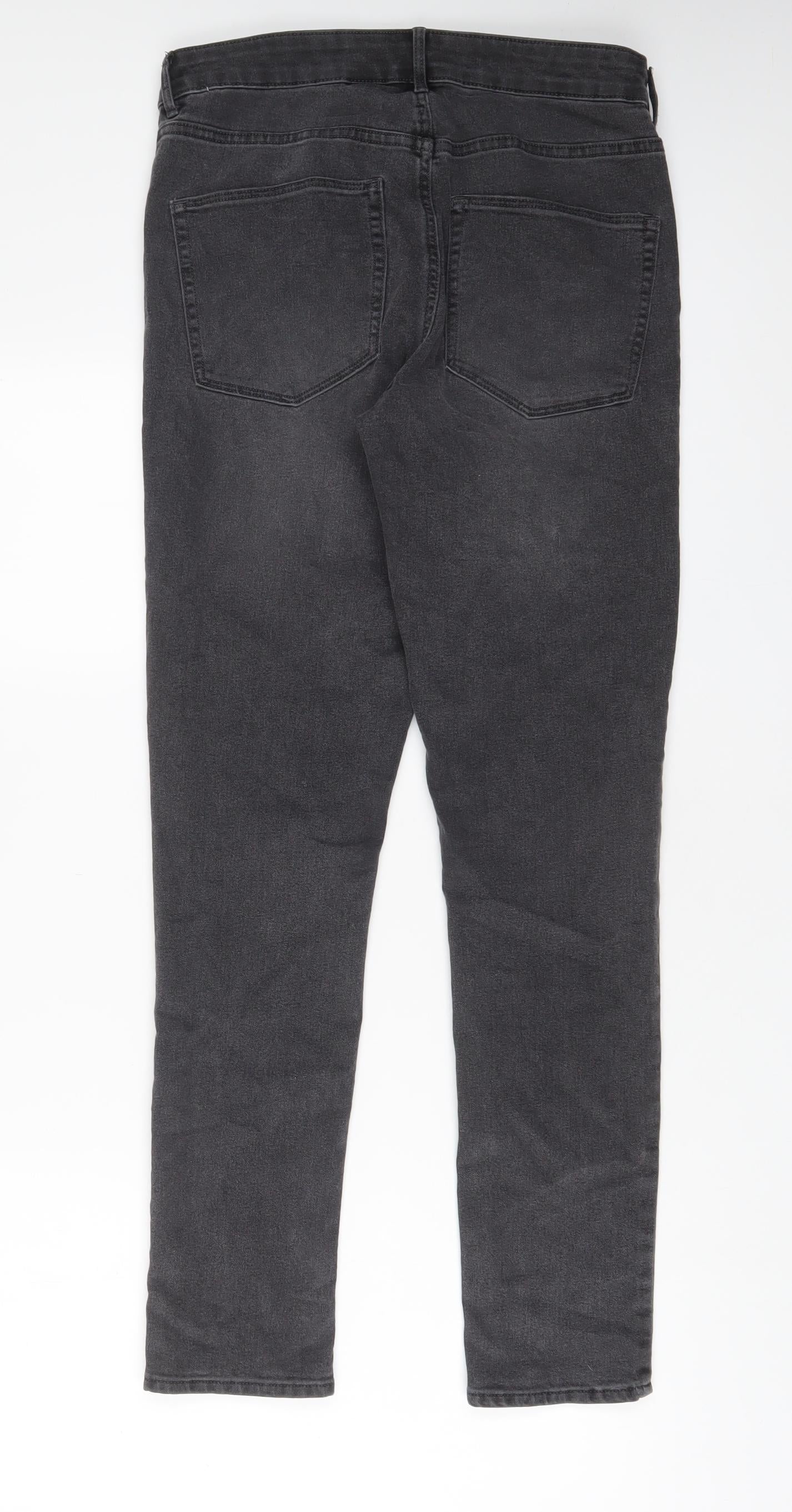 H&M Womens Grey Cotton Skinny Jeans Size 30 in L29 in Regular Zip
