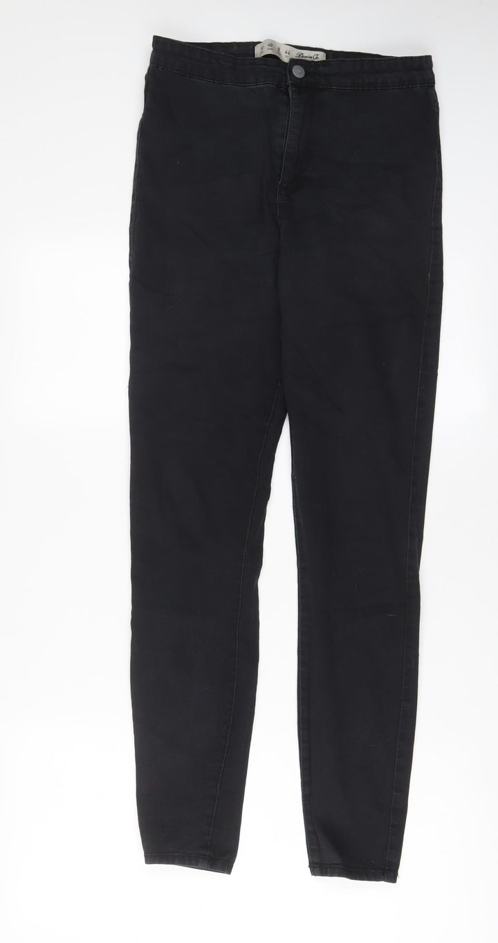 Denim & Co. Womens Black Cotton Skinny Jeans Size 12 L29 in Regular Zip
