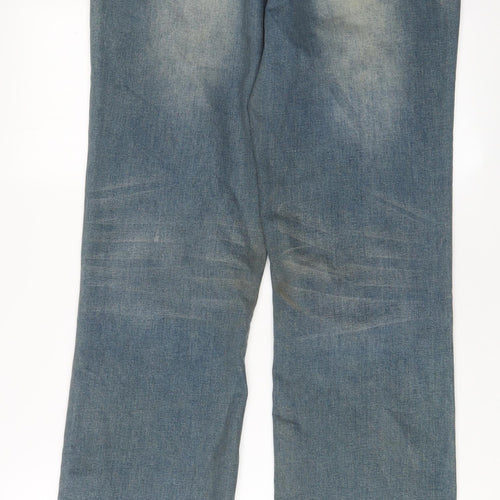Joe Browns Womens Blue Cotton Bootcut Jeans Size 12 L33 in Regular Zip