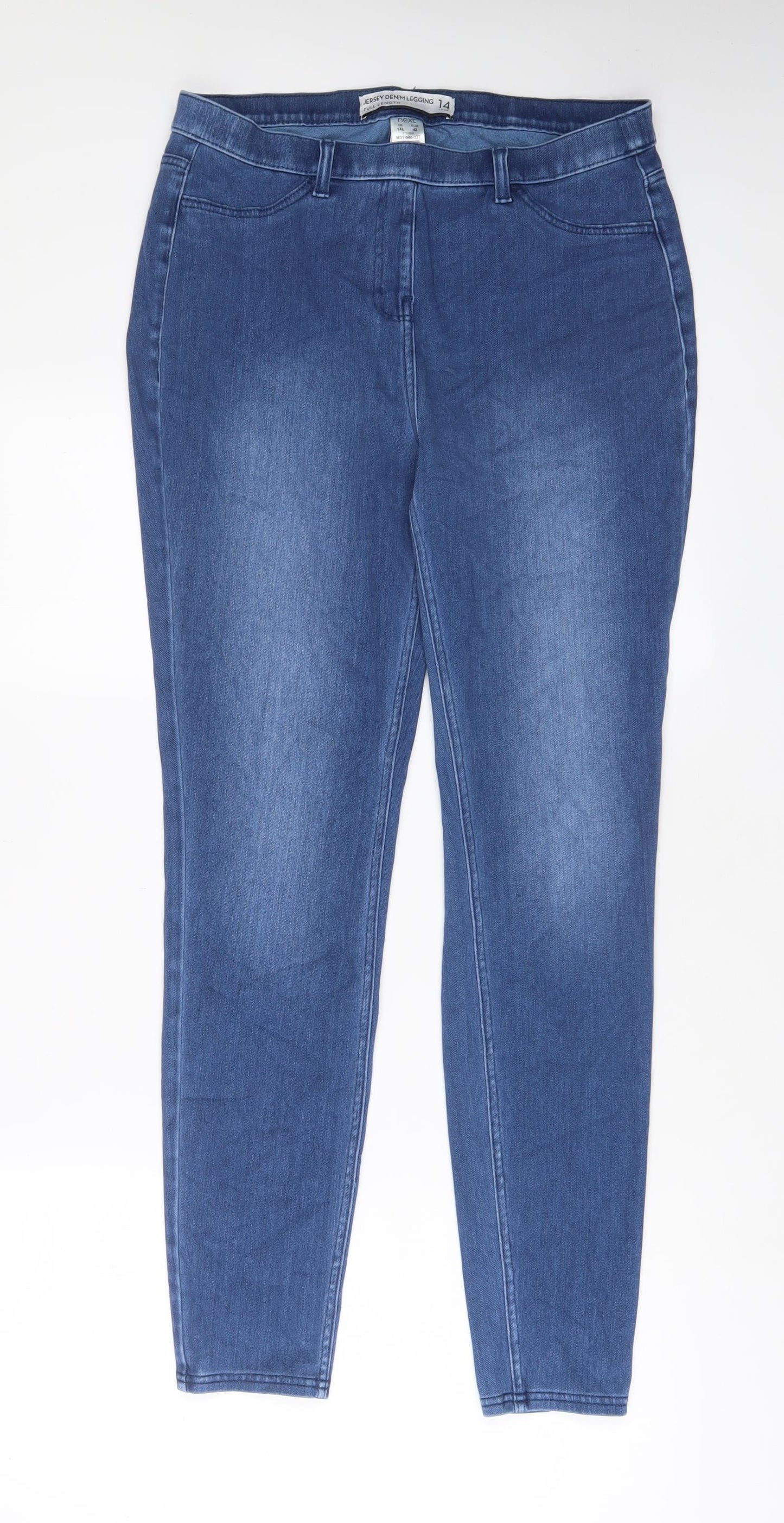 NEXT Womens Blue Cotton Jegging Jeans Size 14 L30 in Regular