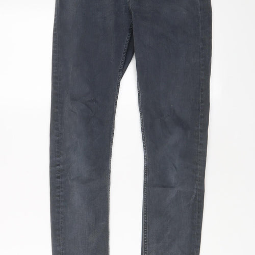 Topshop Womens Grey Cotton Skinny Jeans Size 26 in L32 in Regular Zip