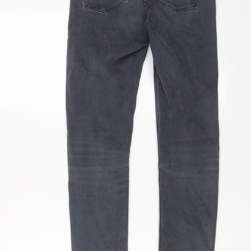 Topshop Womens Grey Cotton Skinny Jeans Size 26 in L32 in Regular Zip