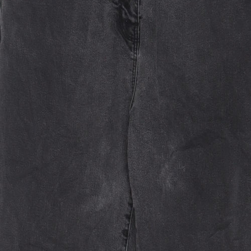 Bonmarché Womens Grey Cotton Straight Jeans Size 18 L27 in Slim Zip