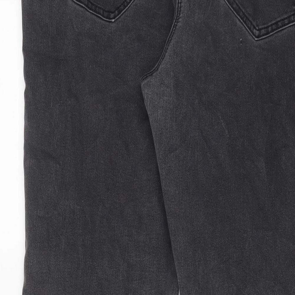Bonmarché Womens Grey Cotton Straight Jeans Size 18 L27 in Slim Zip