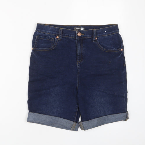 PEP&CO Girls Blue Cotton Bermuda Shorts Size 12-13 Years L6 in Regular Zip - Adjustable waist