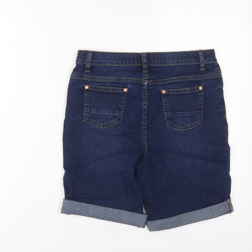 PEP&CO Girls Blue Cotton Bermuda Shorts Size 12-13 Years L6 in Regular Zip - Adjustable waist