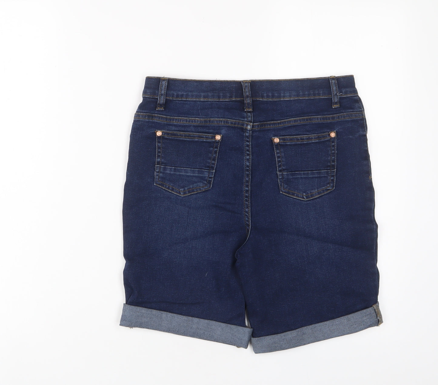 PEP&CO Girls Blue Cotton Bermuda Shorts Size 12-13 Years L6 in Regular Zip - Adjustable waist