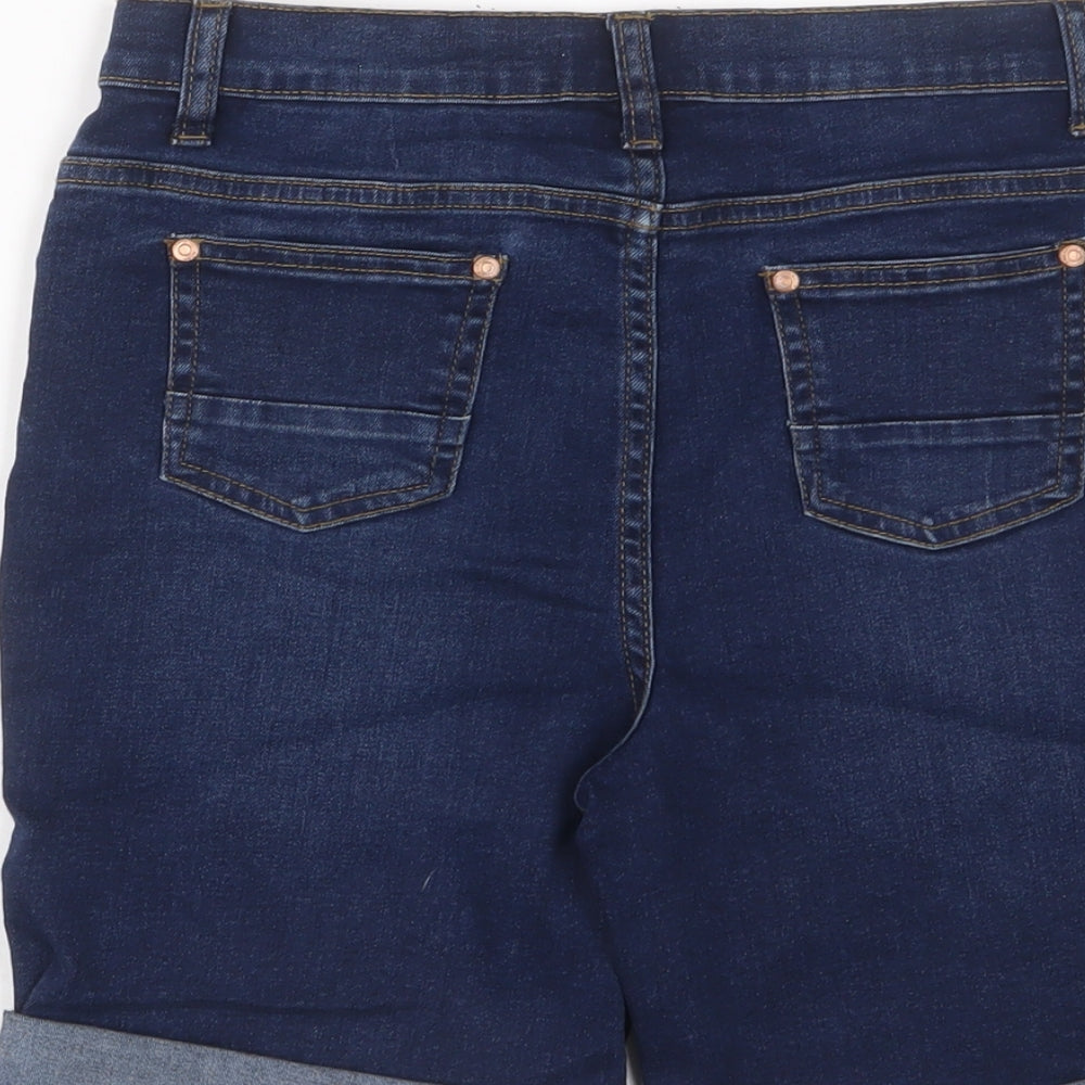 PEP&CO Girls Blue Cotton Bermuda Shorts Size 12-13 Years L6 in Regular Zip - Adjustable waist