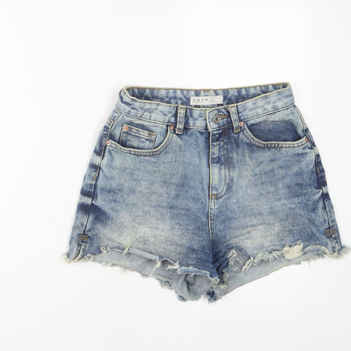 Denim & Co Womens Blue Cotton Basic Shorts Size 8 Regular Zip