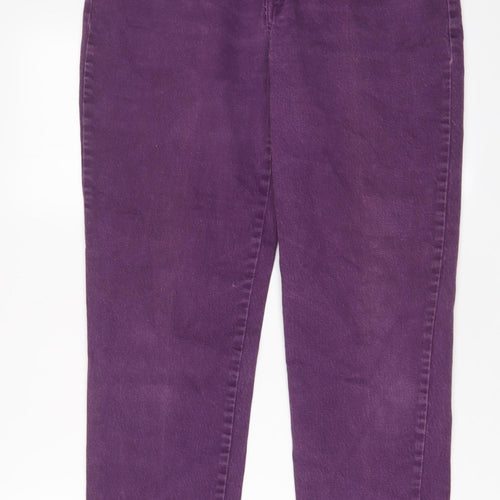 St. John's Bay Womens Purple Cotton Tapered Jeans Size 12 L29 in Regular Zip