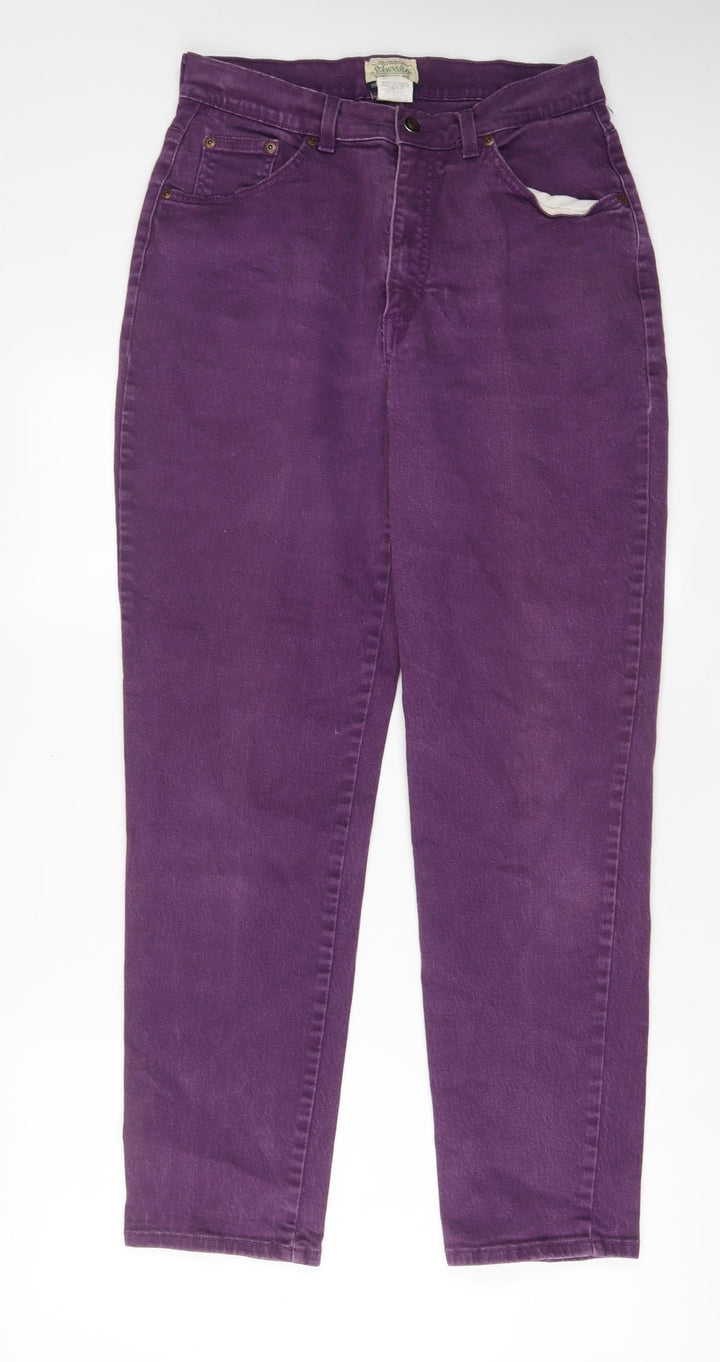St. John's Bay Womens Purple Cotton Tapered Jeans Size 12 L29 in Regular Zip