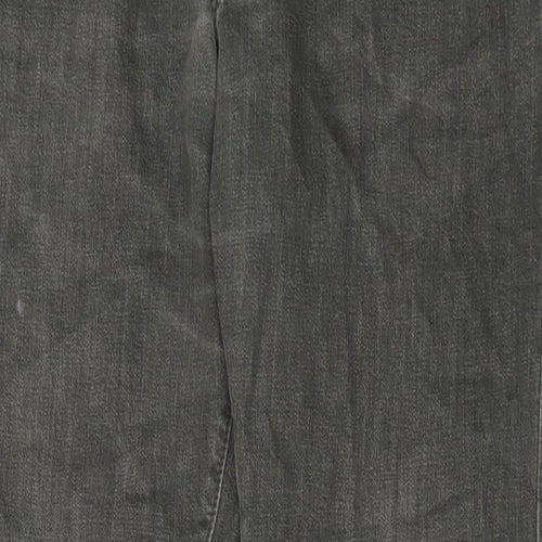Marks and Spencer Mens Green Cotton Straight Jeans Size 32 in L31 in Regular Zip