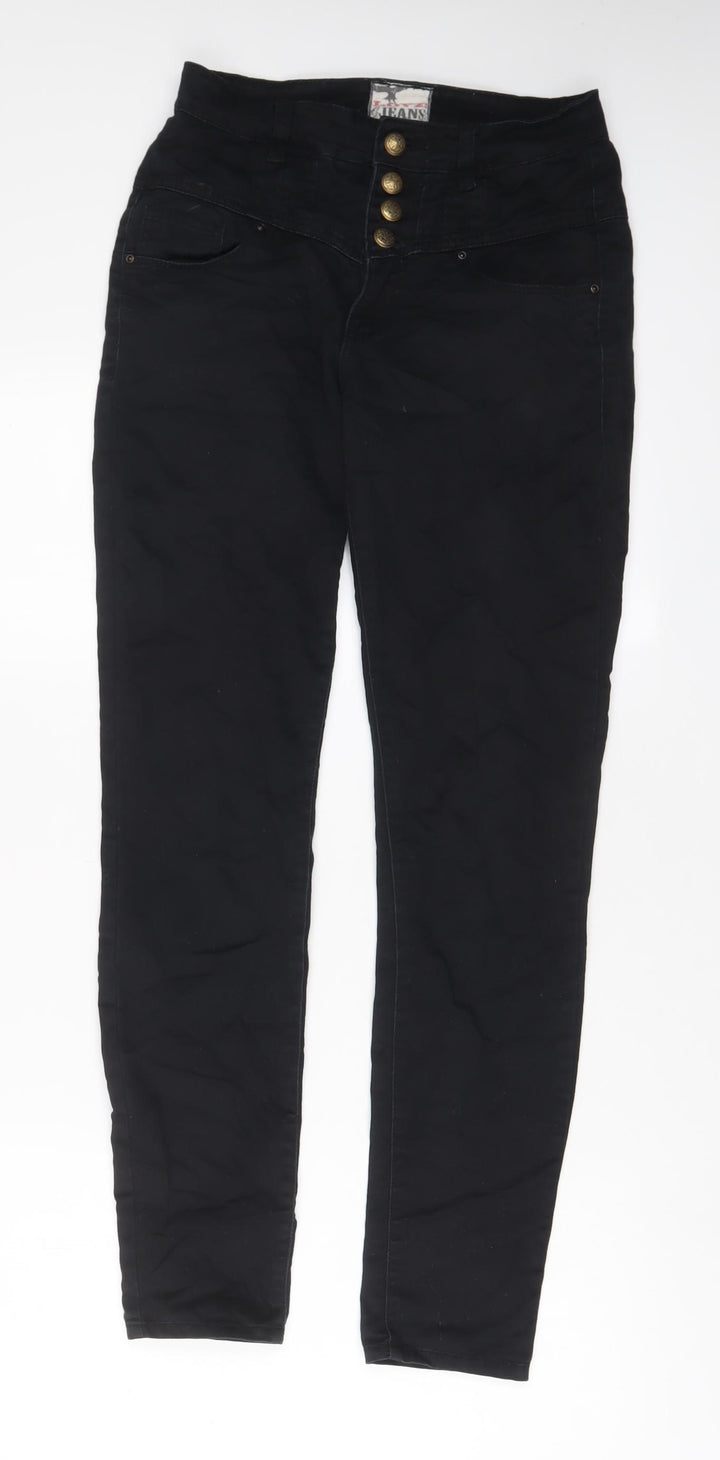 YESYES Womens Black Cotton Skinny Jeans Size 10 L29 in Regular Zip