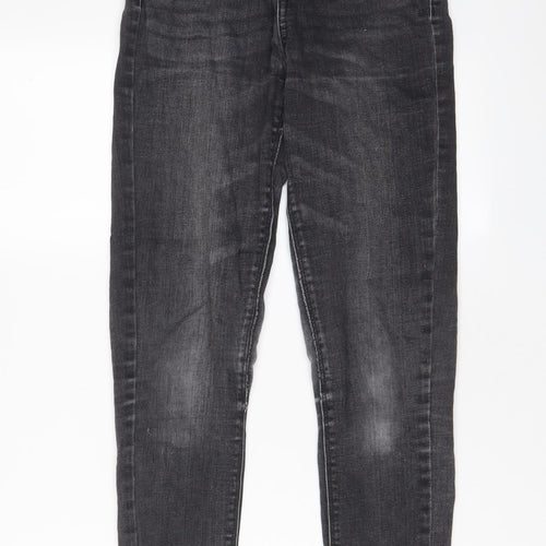Denim & Co. Womens Grey Cotton Skinny Jeans Size 8 L28 in Regular Zip