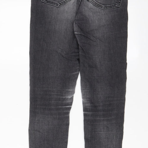 Denim & Co. Womens Grey Cotton Skinny Jeans Size 8 L28 in Regular Zip