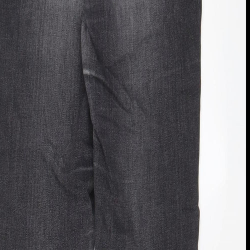 Denim & Co. Womens Grey Cotton Skinny Jeans Size 8 L28 in Regular Zip