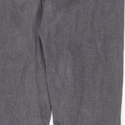 Julipa Womens Grey Cotton Straight Jeans Size 14 L26 in Regular Zip