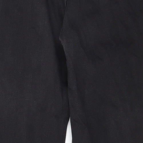 Marks and Spencer Womens Blue Cotton Straight Jeans Size 18 L27 in Regular Zip