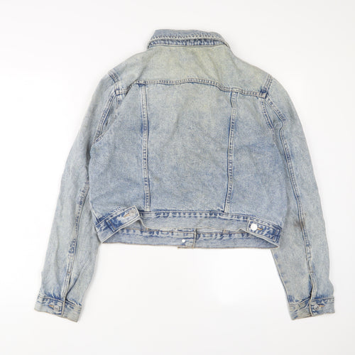 New Look Womens Blue Jacket Size 16 Button - Pockets