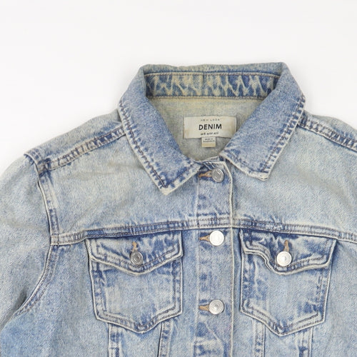 New Look Womens Blue Jacket Size 16 Button - Pockets