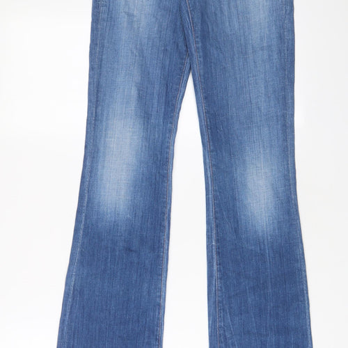 Gold Design Womens Blue Cotton Bootcut Jeans Size 28 in L35 in Regular Zip