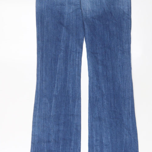 Gold Design Womens Blue Cotton Bootcut Jeans Size 28 in L35 in Regular Zip