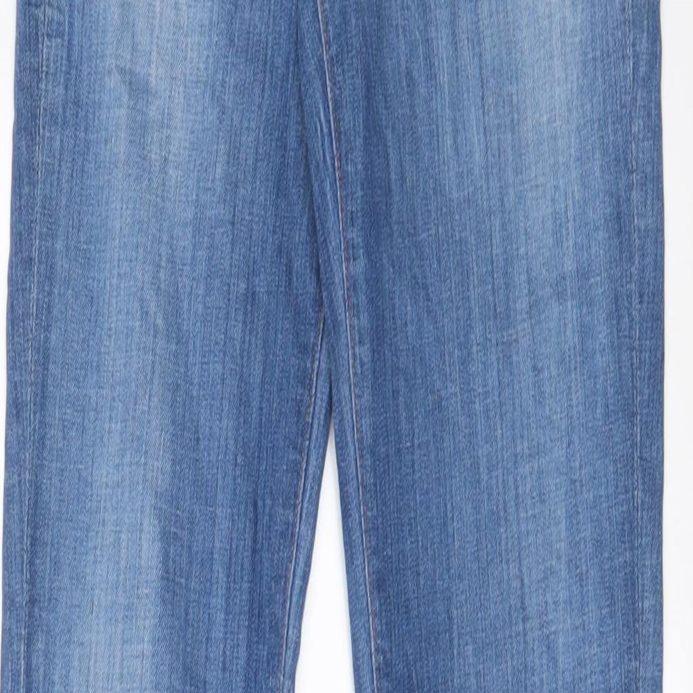 Gold Design Womens Blue Cotton Bootcut Jeans Size 28 in L35 in Regular Zip