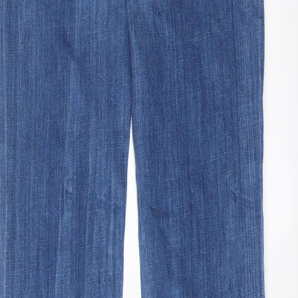 Gold Design Womens Blue Cotton Bootcut Jeans Size 28 in L35 in Regular Zip