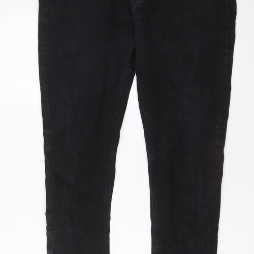 Marks and Spencer Mens Black Cotton Skinny Jeans Size 38 in L31 in Regular Zip