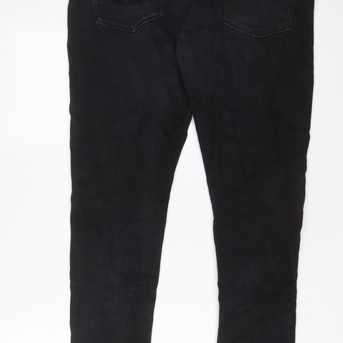 Marks and Spencer Mens Black Cotton Skinny Jeans Size 38 in L31 in Regular Zip