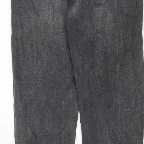 Marks and Spencer Girls Grey Cotton Skinny Jeans Size 12-13 Years L27 in Regular Zip