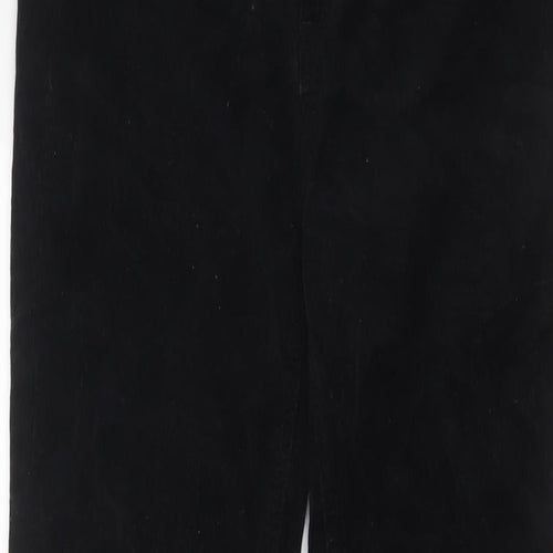 Marks and Spencer Womens Black Cotton Trousers Size 12 L30 in Regular Zip