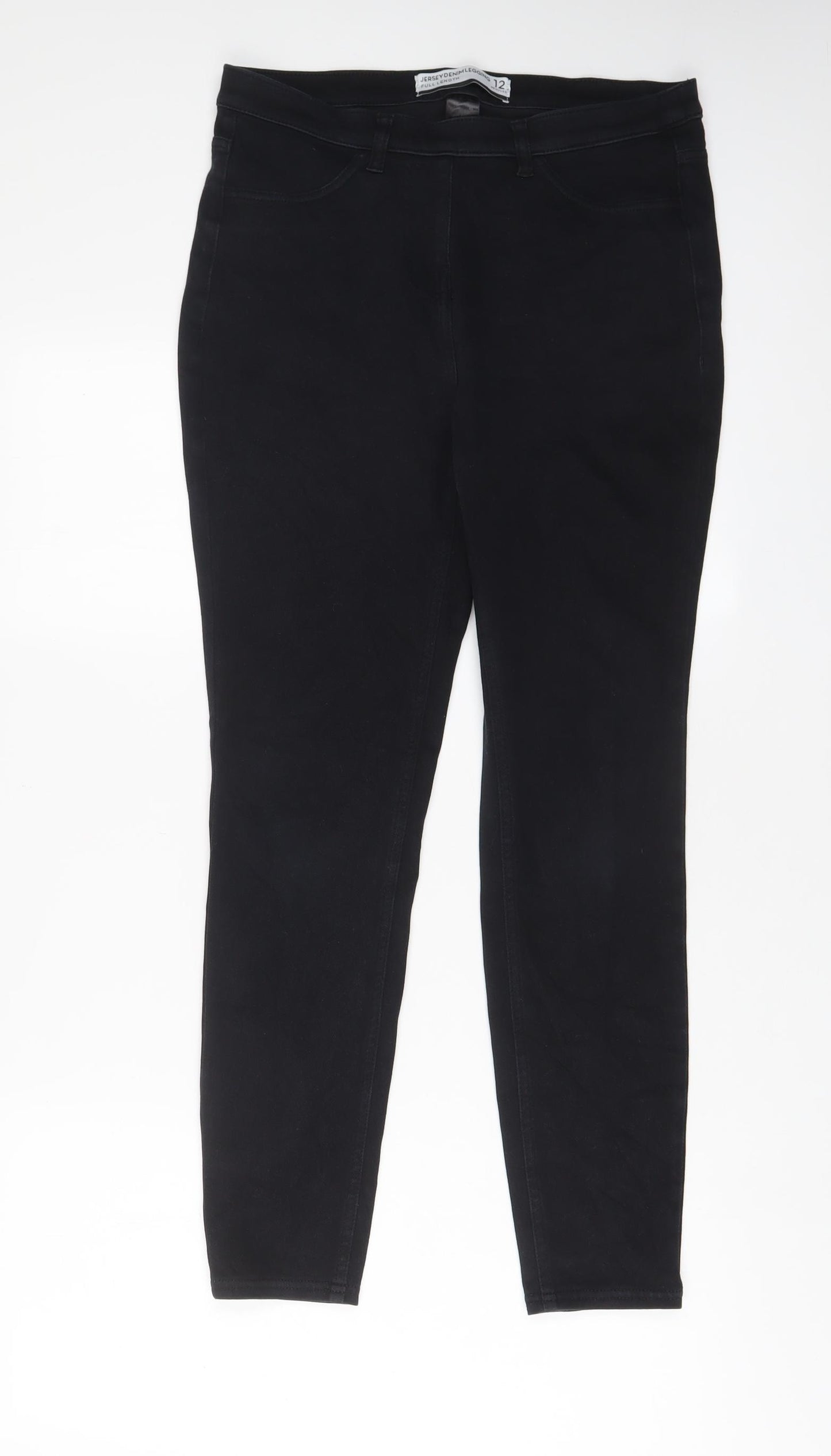 NEXT Womens Black Cotton Jegging Jeans Size 12 L27 in Regular