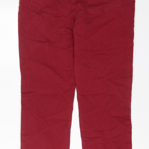 Gloria Vanderbilt Womens Red Cotton Straight Jeans Size 12 L28 in Regular Zip