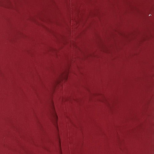 Gloria Vanderbilt Womens Red Cotton Straight Jeans Size 12 L28 in Regular Zip