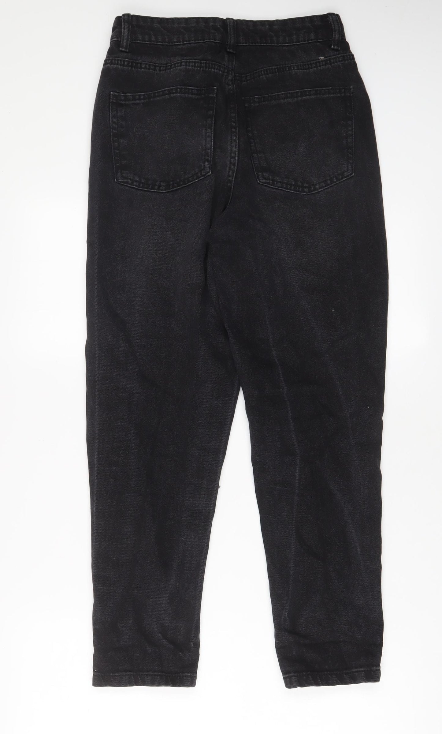 Denim & Co. Womens Grey Cotton Straight Jeans Size 6 L27 in Regular Zip