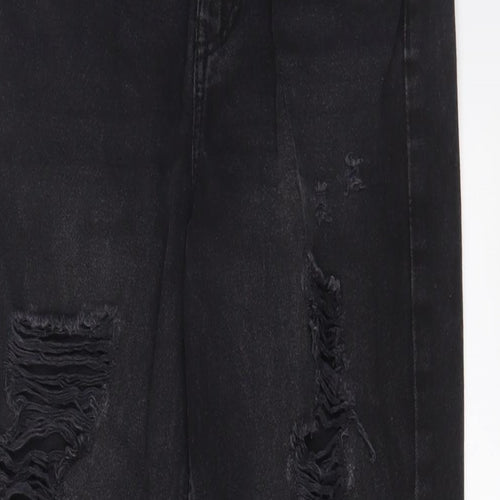 Denim & Co. Womens Grey Cotton Straight Jeans Size 6 L27 in Regular Zip