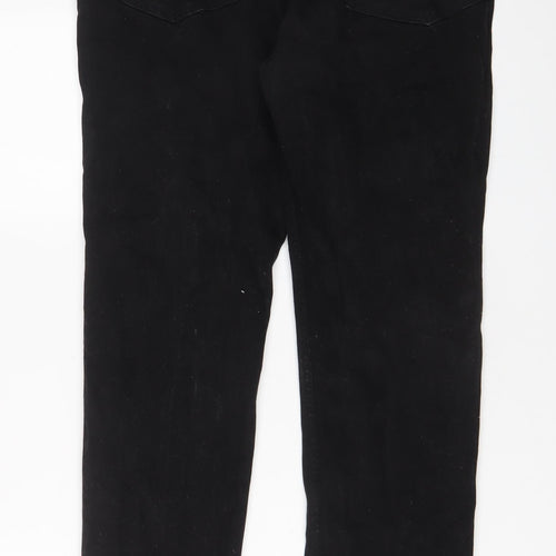 H&M Mens Black Cotton Straight Jeans Size 33 in L32 in Slim Zip