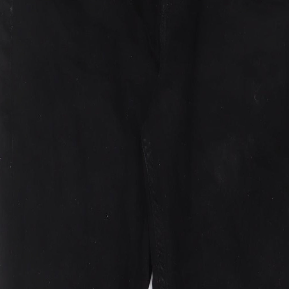 H&M Mens Black Cotton Straight Jeans Size 33 in L32 in Slim Zip