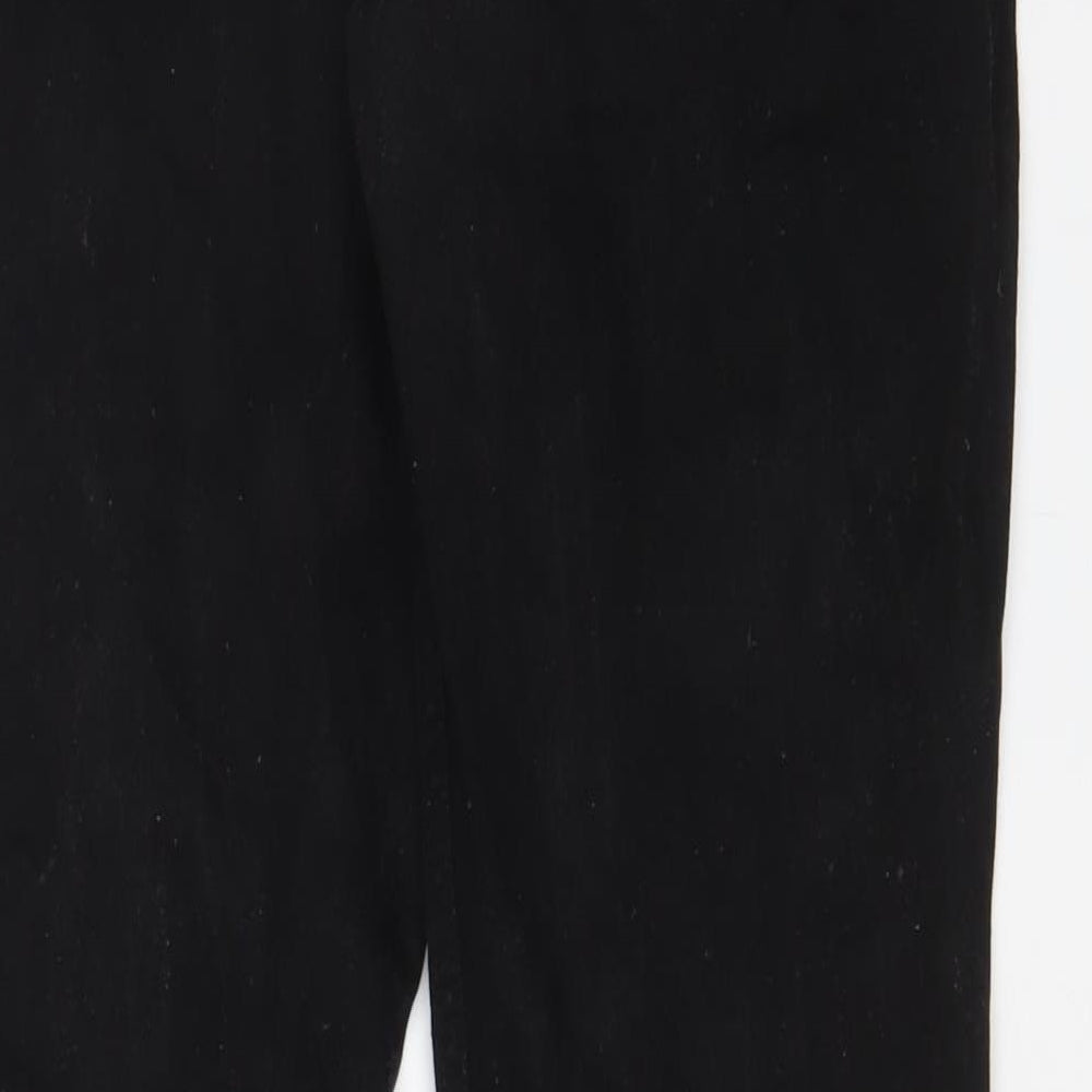 H&M Mens Black Cotton Straight Jeans Size 33 in L32 in Slim Zip