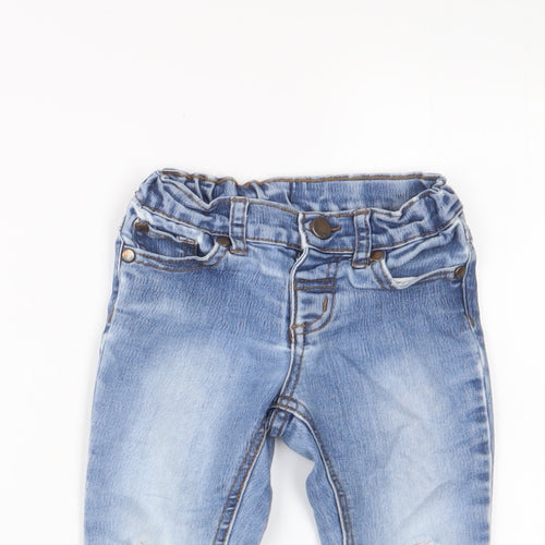 Charlie Boys Blue Cotton Capri Jeans Size 12-18 Months Zip - Pockets